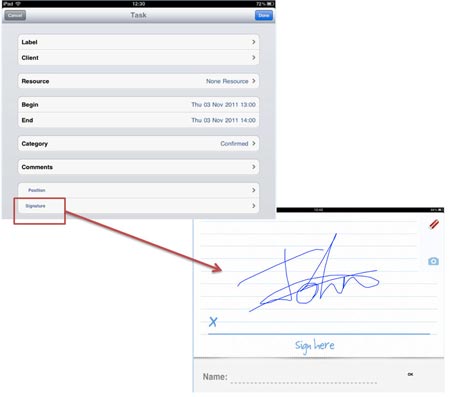 Assign a signature during an event
