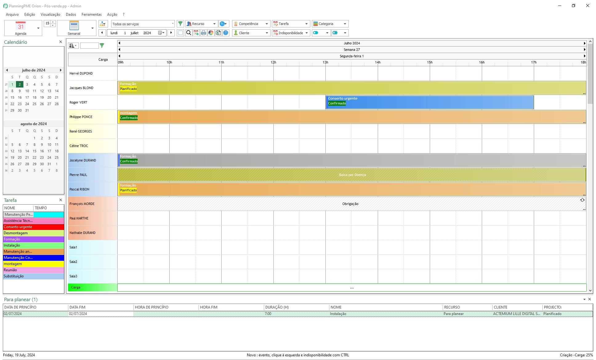 You can choose the color of the rectangle based on the task label, while even defining colors for the client according to various criteria such as: