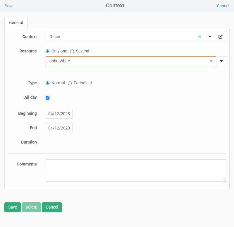 Create contexts on the schedule