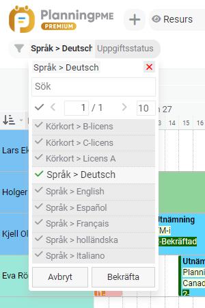 Filtering skilled personnel