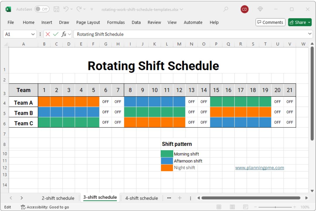 Download shift schedule templates