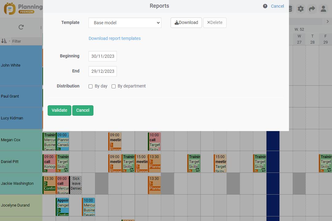 Export an Excel report