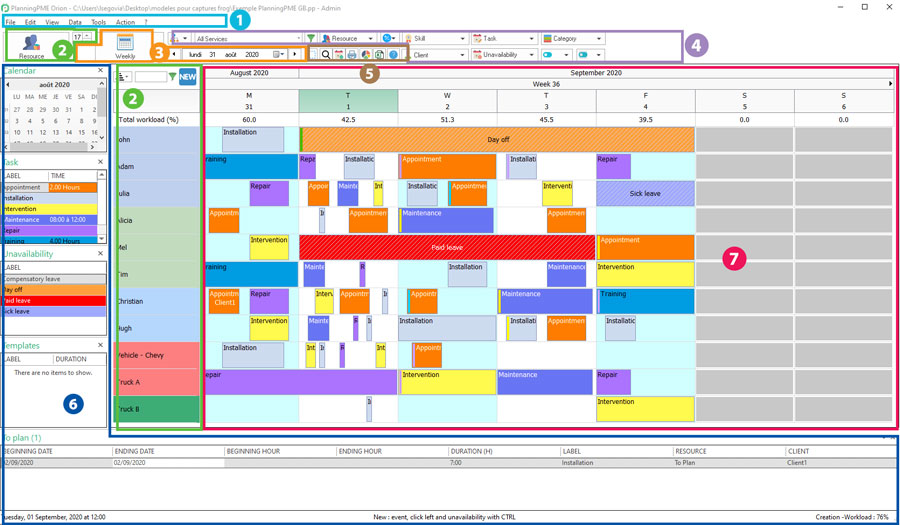 Schedule interface