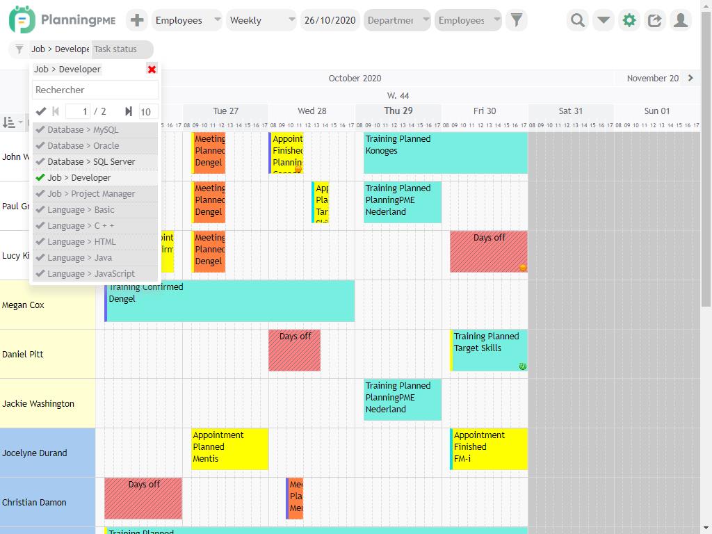 Scheduling filters