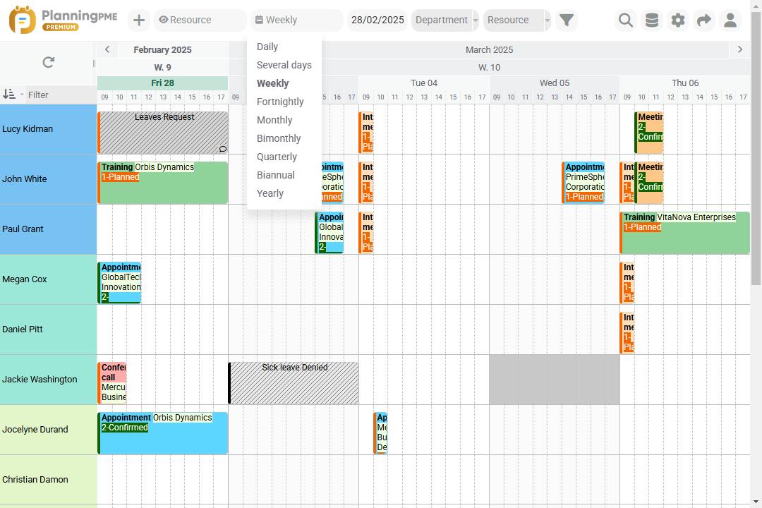 Schedule views